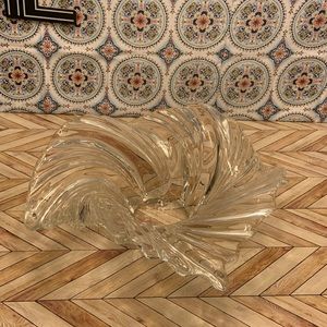 Beautiful‎ glass crystal like ornate bowl 13"